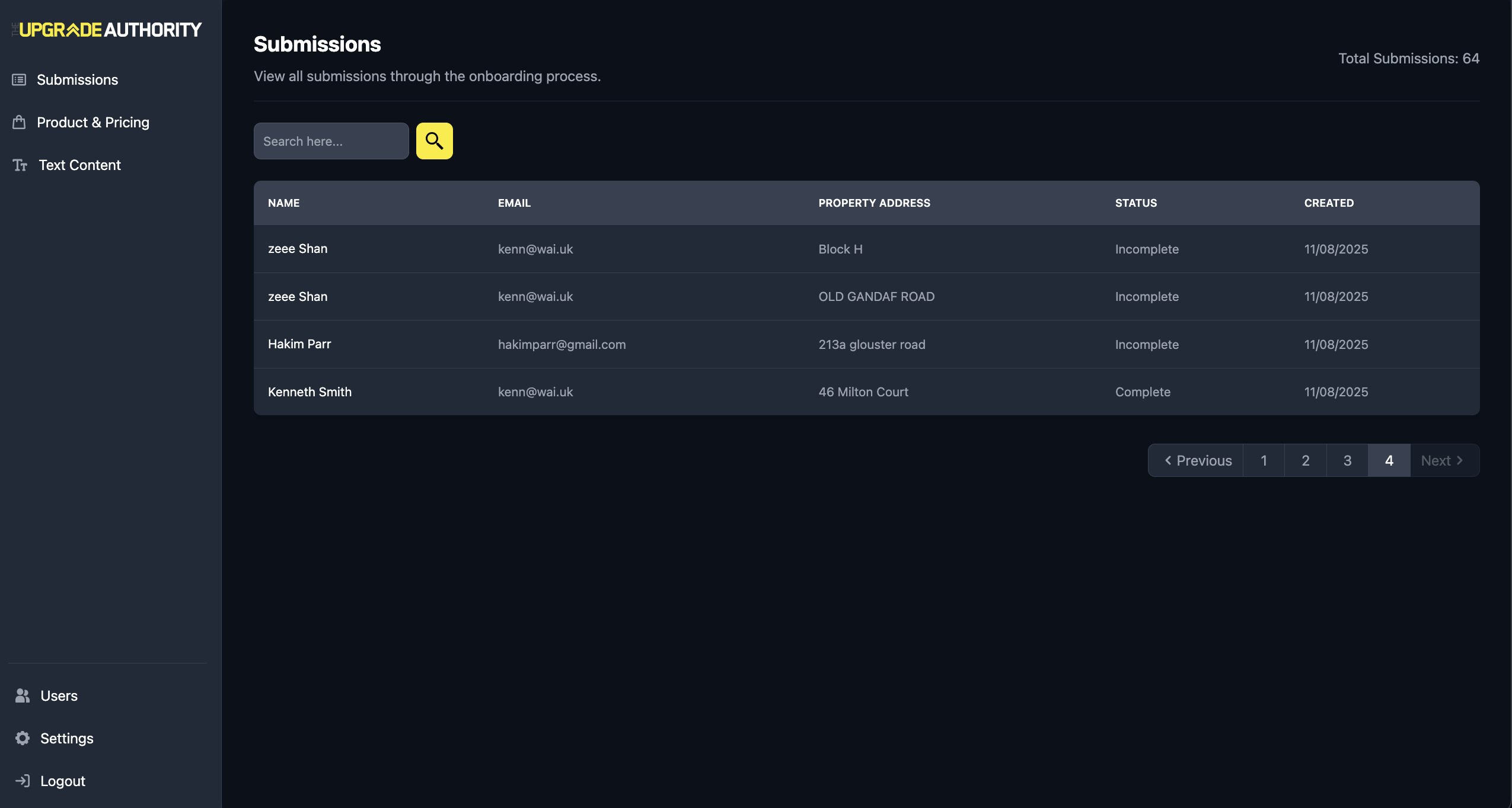 TUA Admin Portal